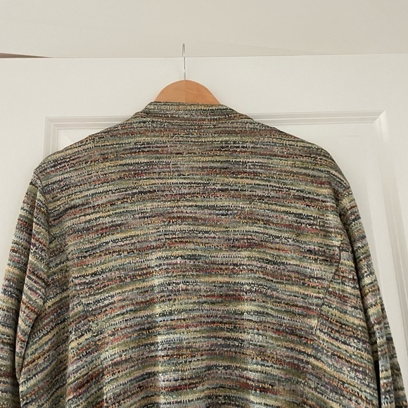 Linda Lundstrom Muticolored Rainbow Knit Jacket Sweater Set Lagenlook - Picture 8 of 9